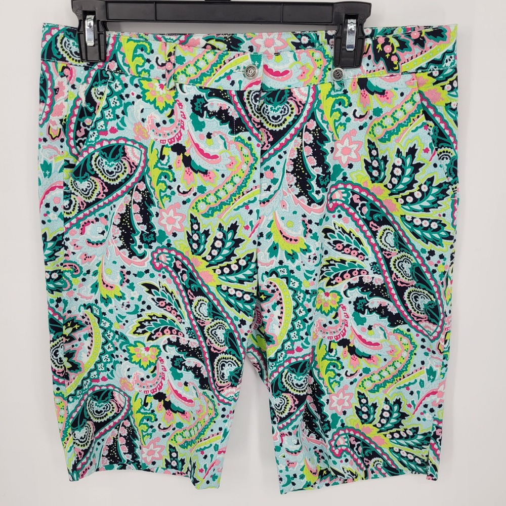 Golfino Paisley Golf Shorts Women Size 8 Multicolor Athletic Performance vibrant